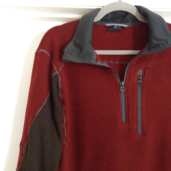 Kuhl Interceptr 1/4 Zip Fleece Mens Brick Outdoor Activewear Pullover Brick L - Picture 3 of 12
